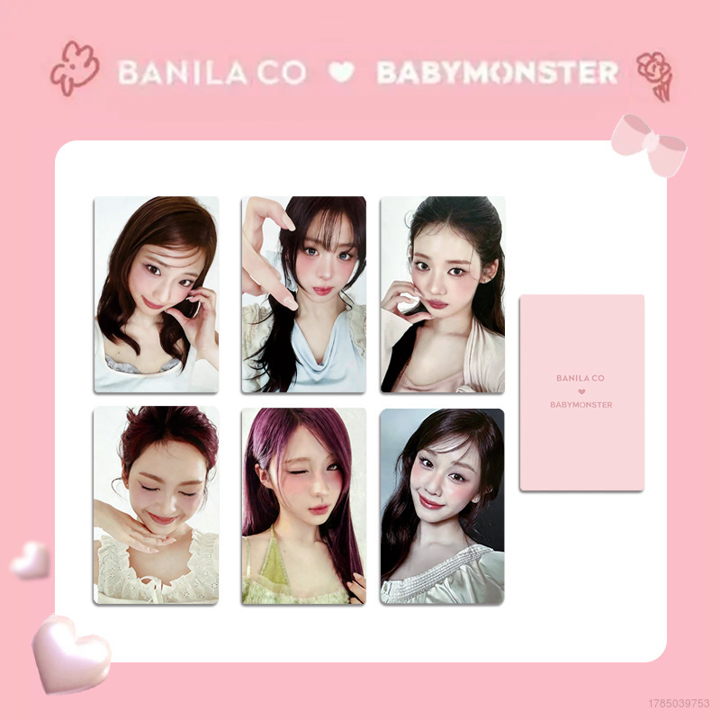 YF 6PCS/Set BABYMONSTER LOMO Card RAMI AHYEON BANILA CO Postcards Collection Stars Peripheral FY