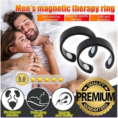 ECOOL【Ready Stock】Men's Magnetic Therapy Ring Health Ring Rose Gold Magnetic Opening Ring