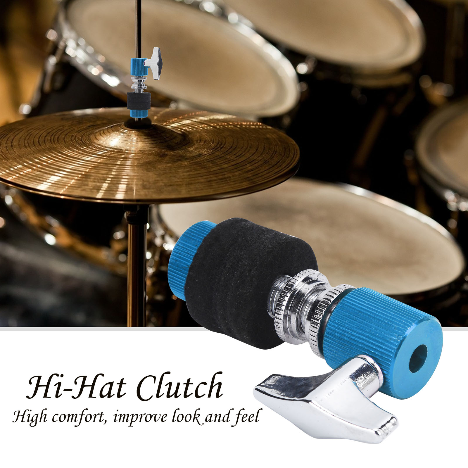 Mingzhe HiHat Clutch Jazz Drum Aluminum Alloy Cymbal Rack Holder Instrument Playing Accessories for Drummers Performing Jazz Music (Yellow) - Thương hiệu OEM Giá 116,000 Đồng*Miễn phí vận chuyển