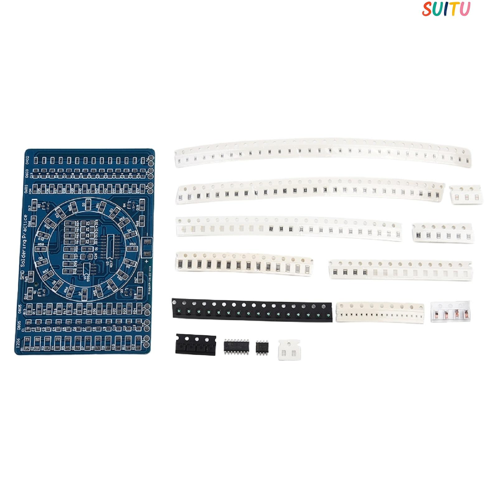 SUITU Soldering Practice Kit SMD SMT PCB DIY Electronic Component Welding Board LED ราคา 94 บาท*ส่งฟรี