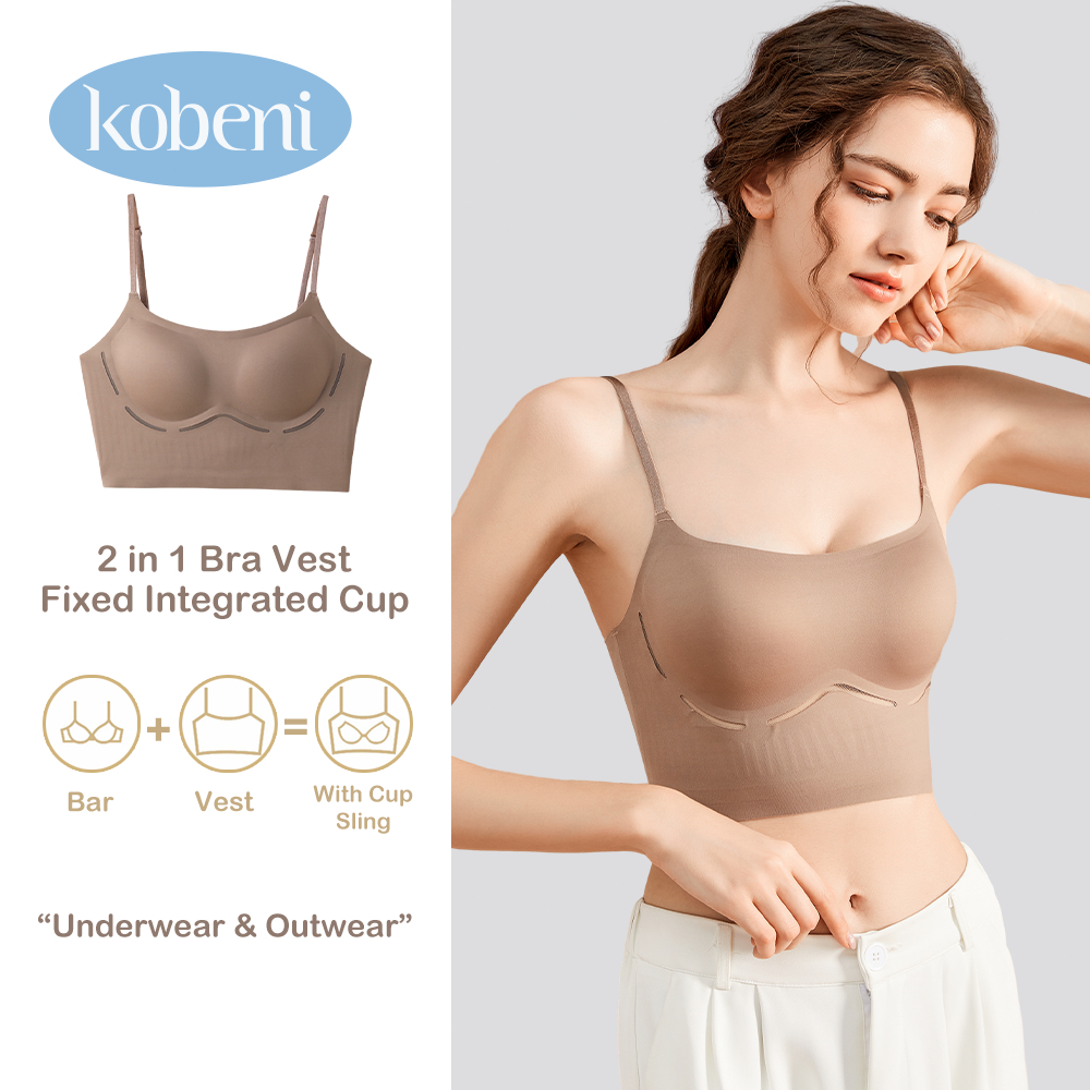 KOBENI Women'S Seamless Underwear Big Chest Small Side Gathered Thin Down Shock Absorption American Vest Style ราคา 386 บาท*ส่งฟรี