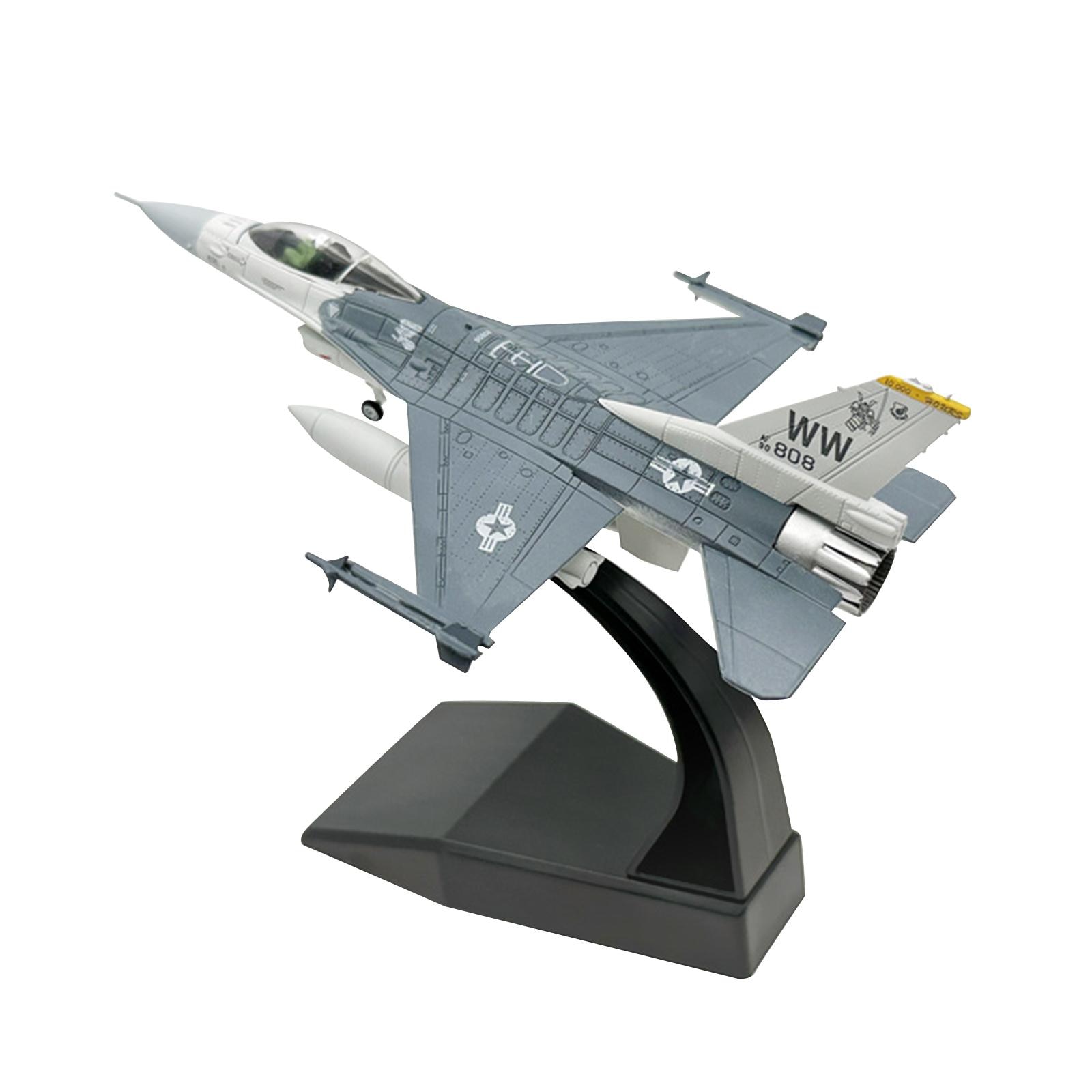 1/100 Scale F16C Fighter Simulation Ks Toys Diecast Alloy Model Aircraft Ornament Airplane for Bar Cafe Office Bookshelf Home