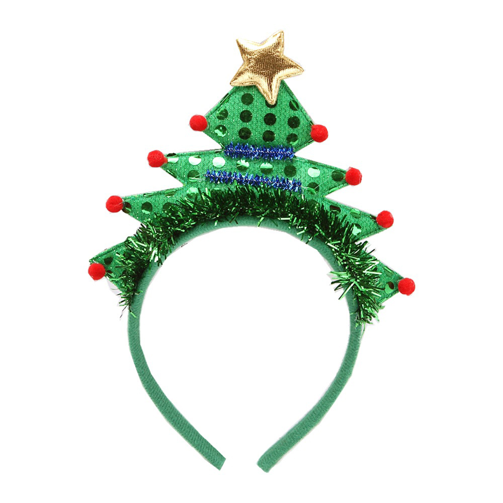 microgood Headband with Sequins Christmas Tree Shape Performance Props Christmas Tree Hair Hoop Costume for Christmas ราคา 42 บาท*ส่งฟรี