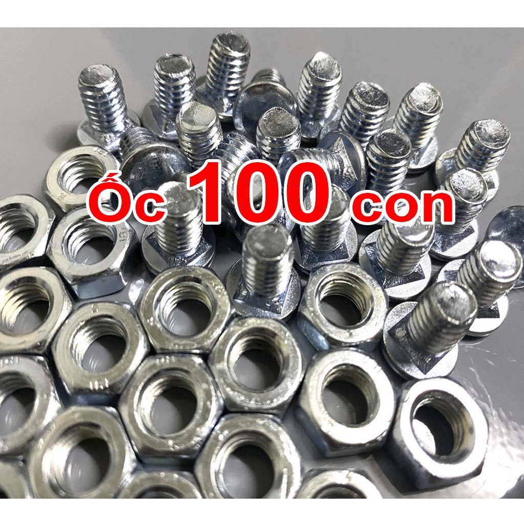  Ốc lắp kệ V lỗ đa năng. 100 Ốc lắp kệ sắt v lỗ đựng đồ đa năng đầu tròn cổ vuông 