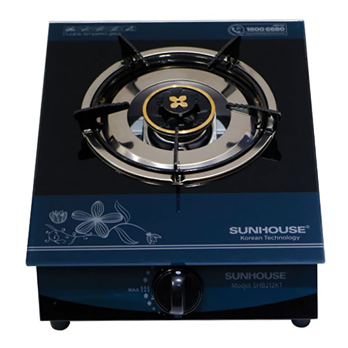 Bếp gas dương đơn mặt kính sunhouse shb212kt - hàng chính hãng