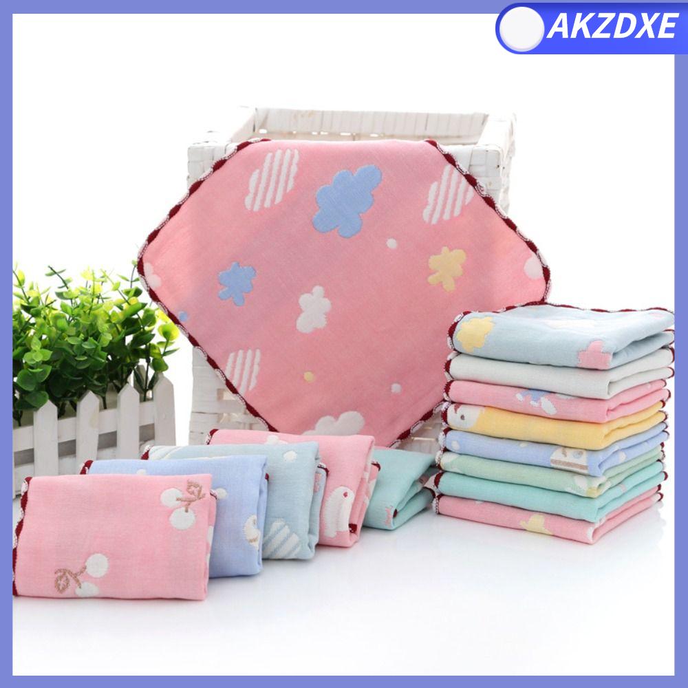 AKZDXE Cotton nguyên chất Khăn cho bé Vải ợ cho ăn Hình vuông Khăn tắm cho bé Sáng Tạo Khăn Lau Tay Khăn nhỏ sáu lớp