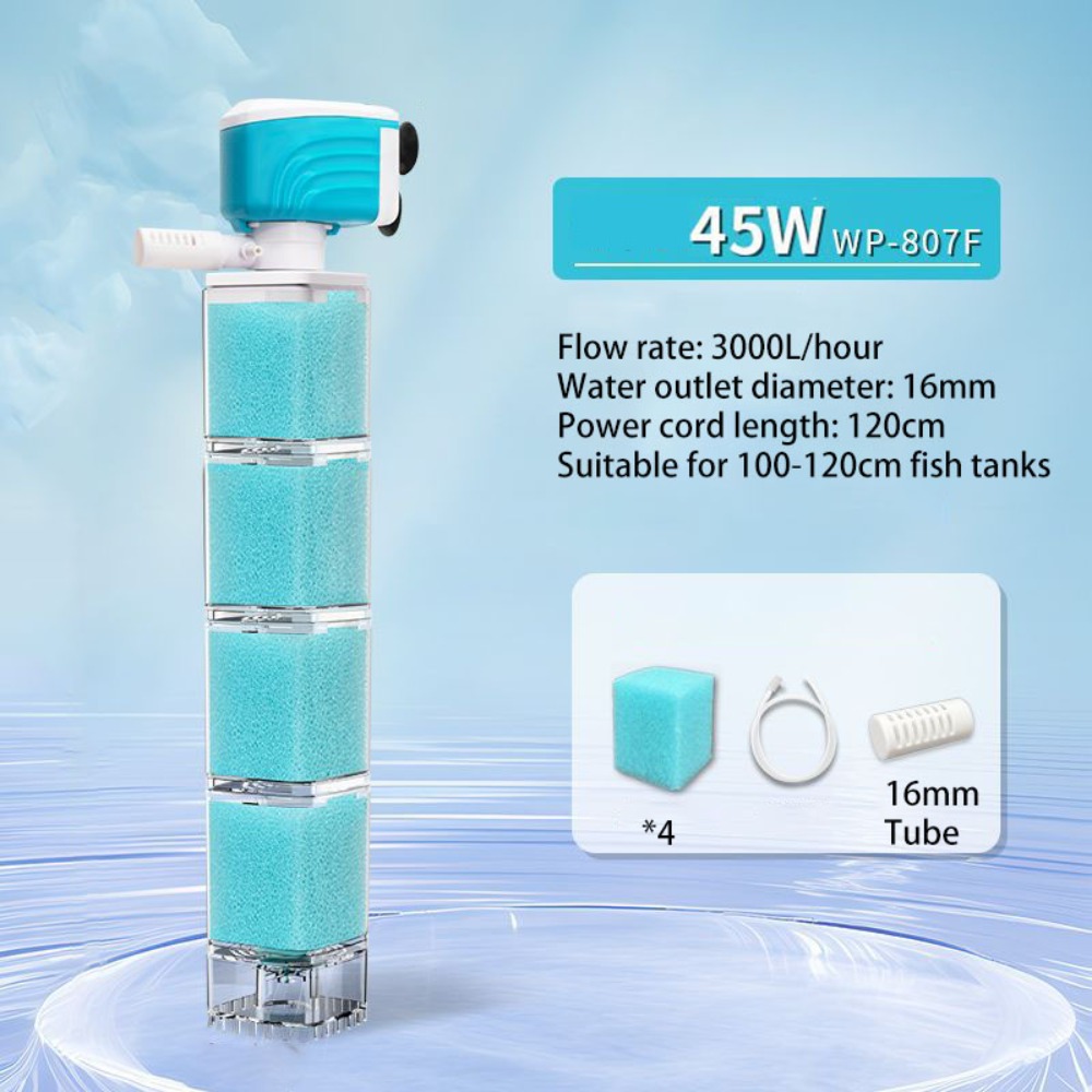 ZENDO12 Hút mạnh Bộ lọc bể cá Xoay 360 ° Chống chảy ngược Bộ lọc chìm Dụng cụ tuần hoàn nước oxy hóa Tiếng ồn thấp Bộ lọc phân cá Nhà - 6