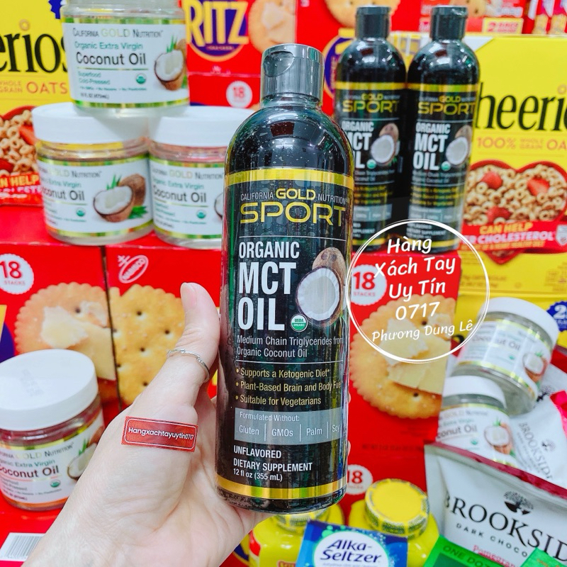 Dầu dừa hữu cơ mct ép lạnh nguyên chất Coconut Organic MCT Oil chuẩn Mỹ 355mL California Gold Nutrition Sport Keto - có rất nhiều lợi ích cho sức kh.ỏe (bạn hãy tra cứu để biết thêm về dầu dừa ép lạnh MCT oil California Gold Nutrition Sport).