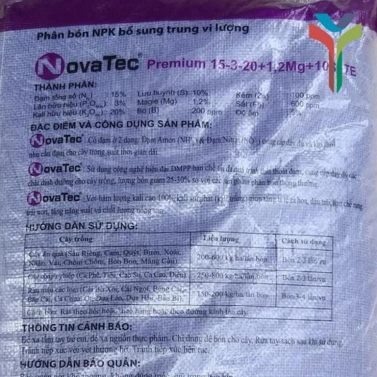 (1kg) Phân Bón NOVATEC Premium 15-3-20+TE Nhập khẩu Đức Phân tím Đức NGUYENTRI