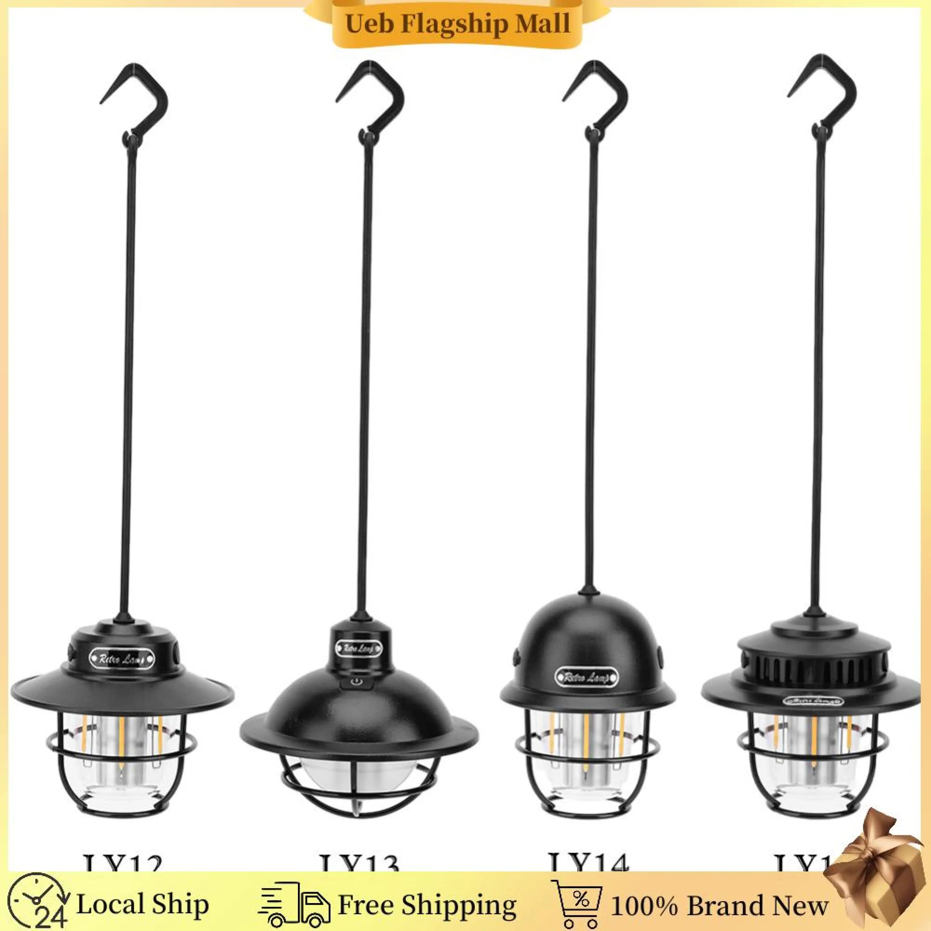 Ueb Outdoor Camping Light IPX4 Waterproof LED Retro Portable Tent Lamp