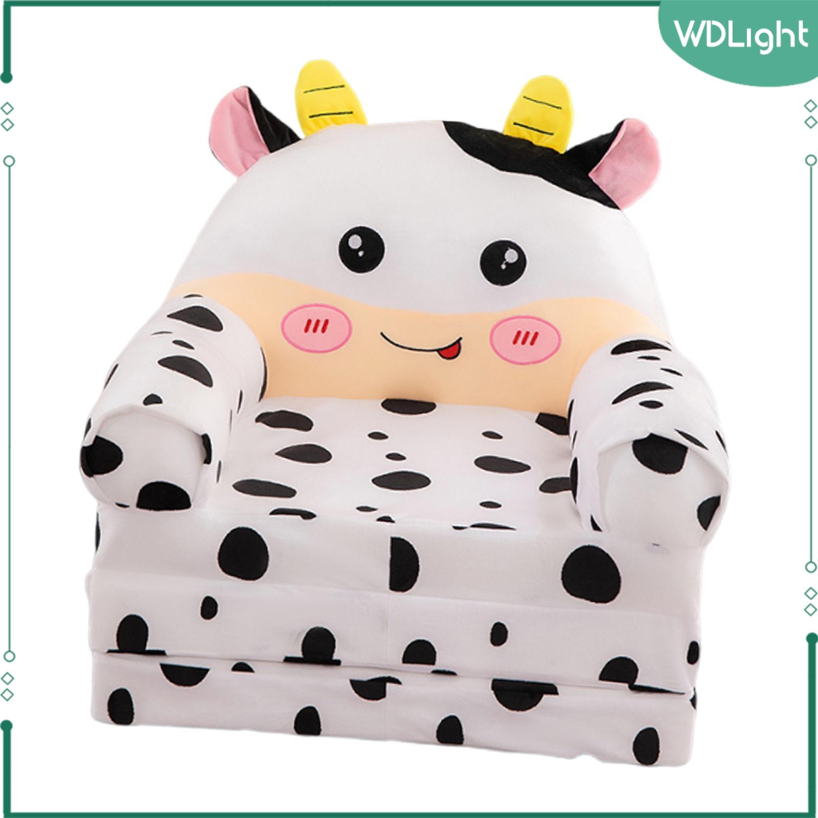 WDLight Kids Foldable Sofa Bed Cartoon Comfortable Furniture Armchair with Removable Cover for Nursery Living Room Playroom Bedroom - 4
