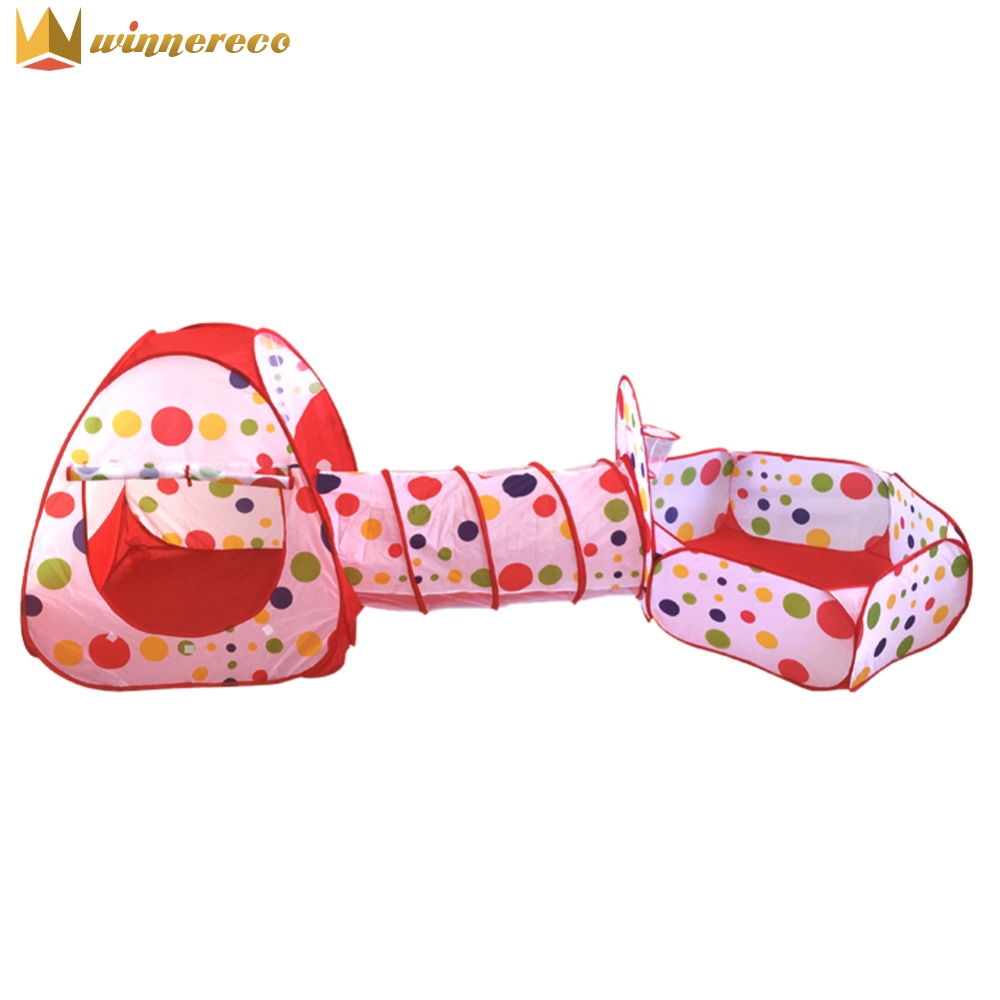 Kids Play Tents and Tunnels 3-Piece Pop-Up Durable Fabric Outdoor Playhouse Bright Colors for Children ราคา 797 บาท*ส่งฟรี
