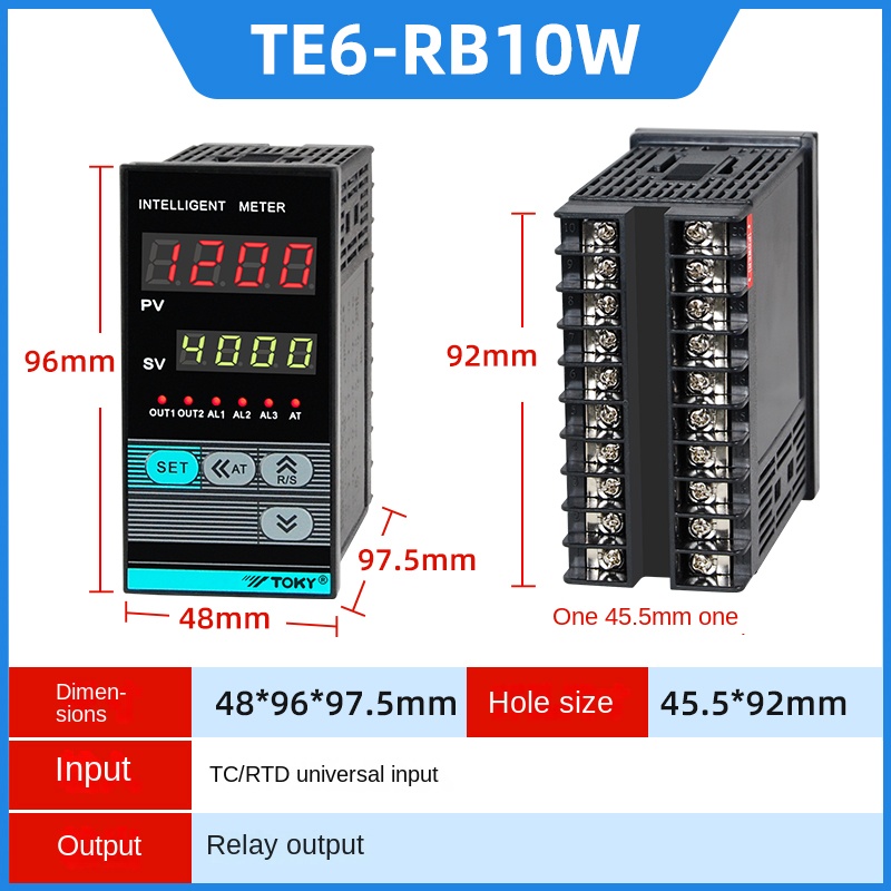 Bộ Điều Khiển Nhiệt Độ TE6-RB10W | Tùy Chọn Khác TE4/6/7/8/9-RB10W/SB10W/RC10W/DC18W/RC18W - TOKY | Phạm Vi Nhiệt Độ Tùy Chỉnh | Độ Ổn Định Cao