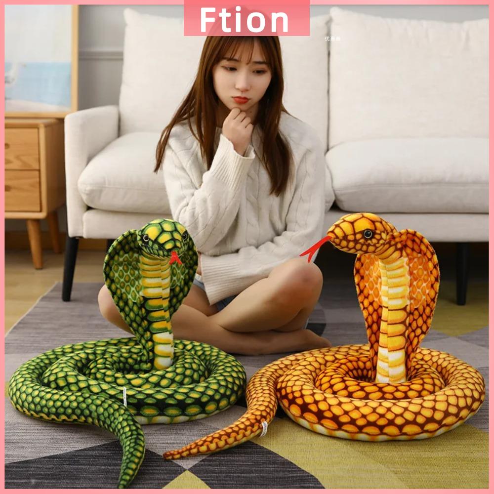 FTION Đầy màu sắc Đồ chơi vải nhung lông rắn hổ mang 80/170/240cm Mô phỏng Mô hình rắn hổ mang chân 