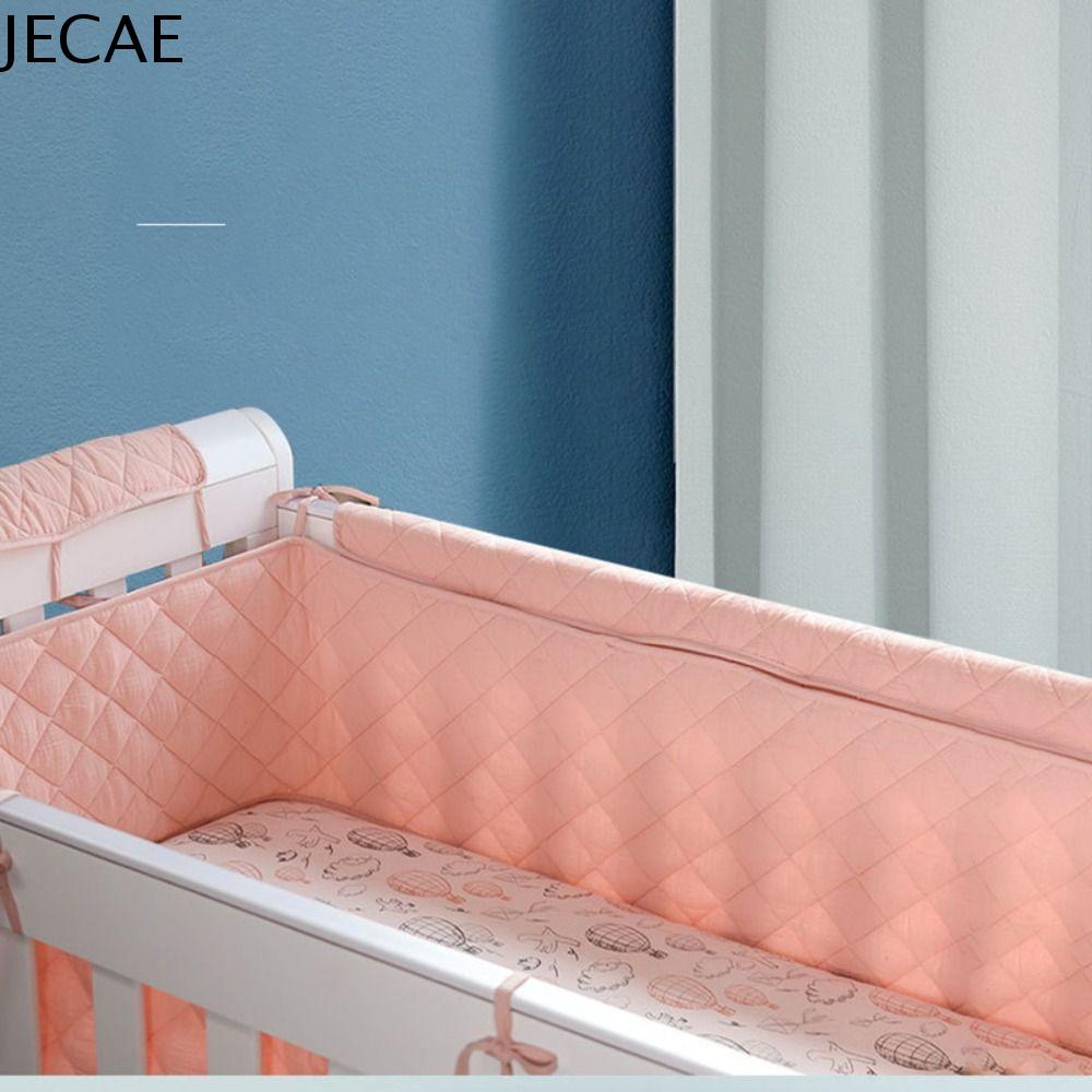JECAE Rắn Màu Sắc Trẻ sơ sinh Trẻ em Chống va chạm Dải Cot Bảo Vệ Bảo Vệ an ninh Nôi Xung Quanh Đệm Trẻ sơ sinh Bộ Đồ Giường Trang Trí Nội Thất Cot Bumpers Cũi em bé Bội Thu