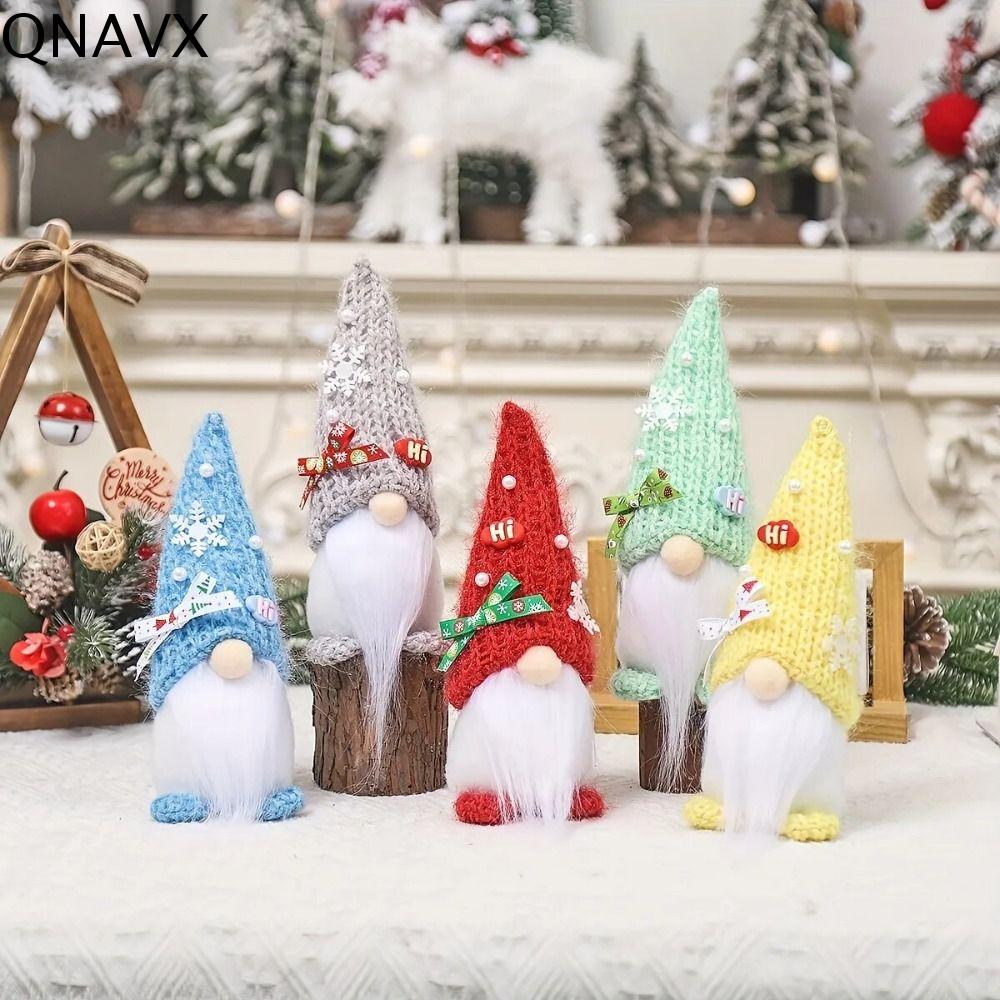QNAVX Phong cách Mỹ Đồ trang trí ngôi sao lùn giáng sinh Lùn Mũ Dệt Kim Mũ lùn dệt kim Dễ thương Vải Đồ trang trí búp bê không Đạo cụ trang phục