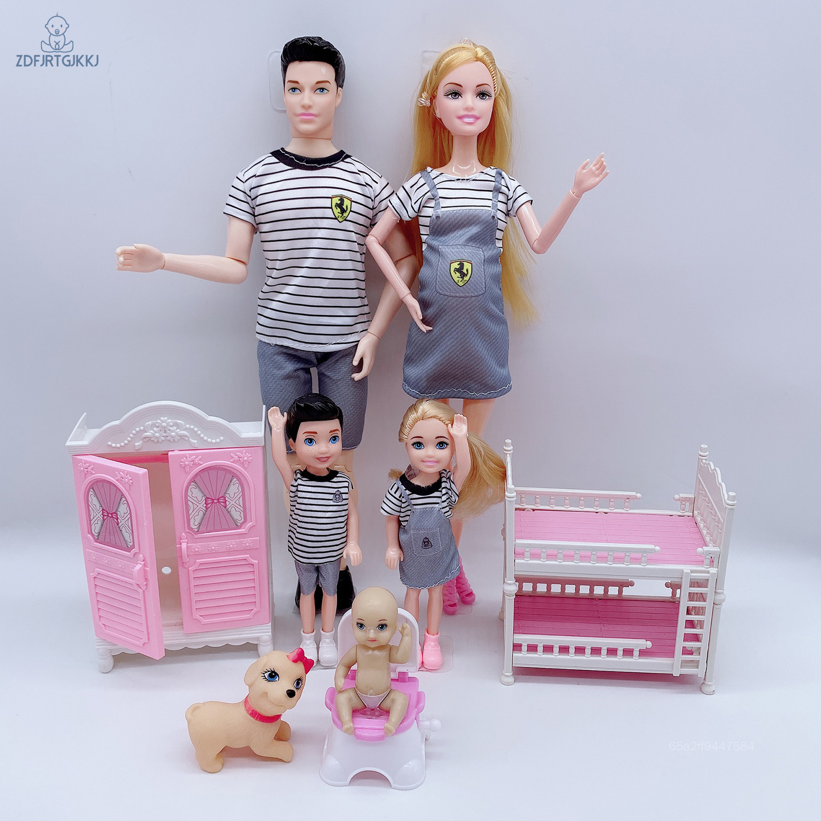 Pregnant Dolls Play House Toys with Mom Dad 3 Kids and Baby Boy in Mommy s