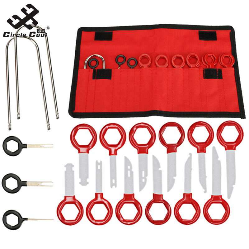 Vòng tròn mát mới! 17PCS đài phát thanh Remover Key Kit cho máy nghe CD Stereo âm thanh hệ thống thiết bị đầu cuối Pin ejectors Bộ dụng cụ nặn mụn