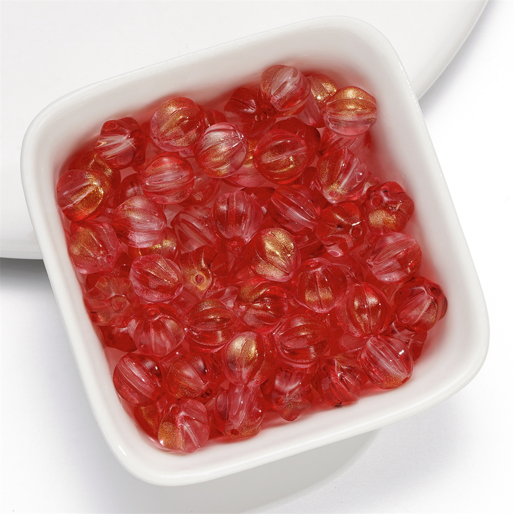 St.kunkka 20-50Pcs Multicolor Transparent Pumpkin Shaped Glass Loose Beads Spacer Beads For Handmade DIY Bracelet Necklace Jewelry Making Accessories