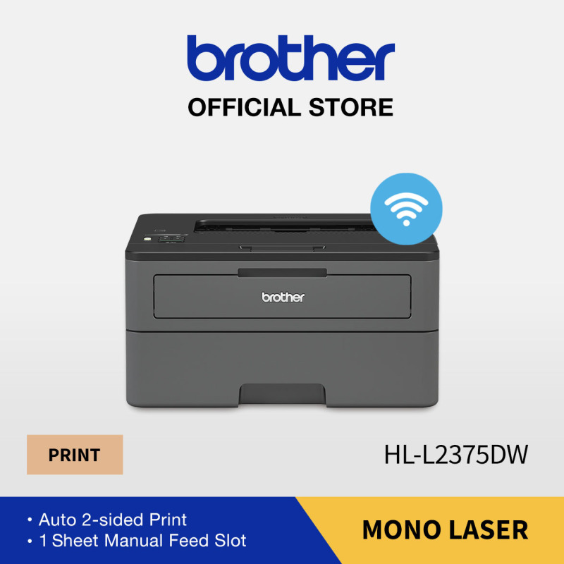 Brother HL-L2375DW Wireless Mono Laser Printer | Auto 2-sided Print | 1 Sheet Manual Feed Slot Singapore