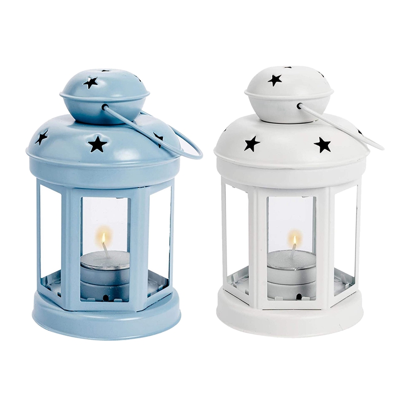 M2Vintage Metal Hanging Candle Lanterns HolderCan