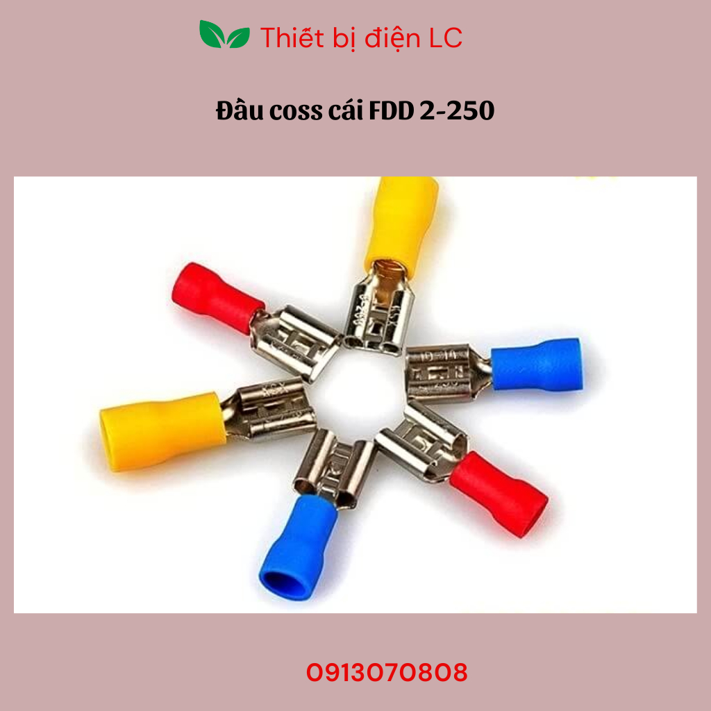 (Túi 100 cái) Đầu cos ghim Capa,Đầu coss cái FDD, COS CÁI