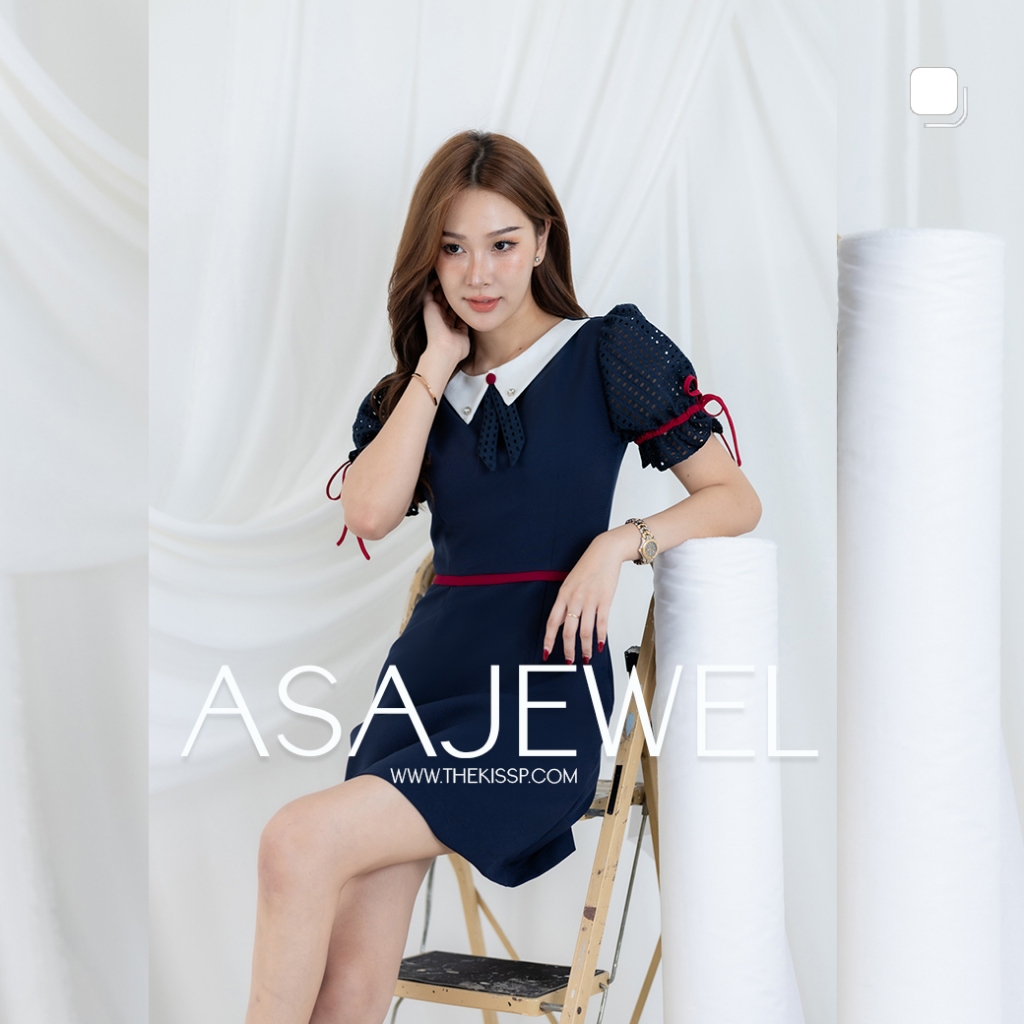 LAZAKISSP : AS A JEWEL 'dress ( THEKISSP. signature CUT-newA-LINE ) ราคา 1,010 บาท*ส่งฟรี