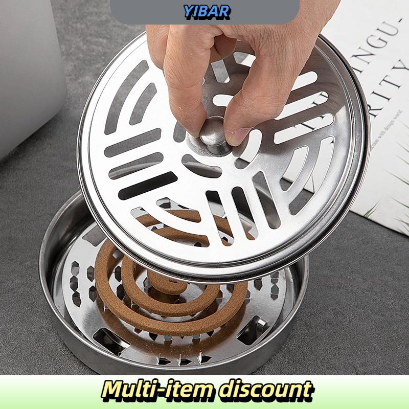 YIBAR ถาดม้วนยุงแบบพกพาที่วางของในโรงแรมกันแมลงพร้อมฝาปิดฤดูร้อนป้องกันยุงบ้านตั้งแคมป์กลางแจ้ง ราคา 36 บาท*ส่งฟรี