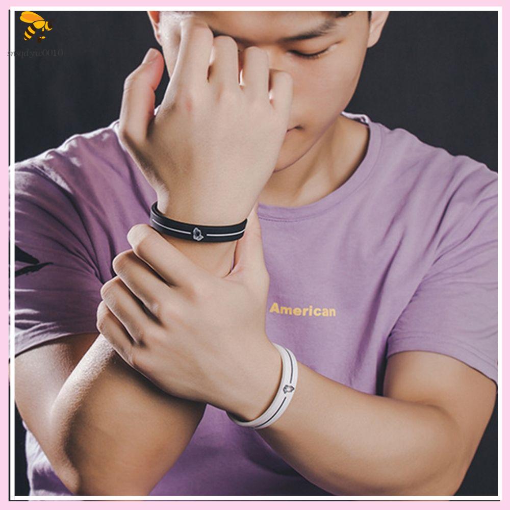 SNSQDYW0010 Unisex Trang sức Bữa tiệc Vòng tay cầu nguyện thanh thản Vòng đeo tay bằng cao su Cầu nguyện Silica Gel