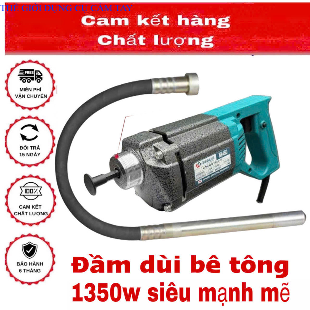 Máy Đầm Dùi Cầm Tay NAKAWA - Máy đầm dùi bê tông võ kim loại 1100w - Bảo hành 12 tháng , THẾ GIỚI DỤNG CỤ CẦM TAY GIÁ SĨ
