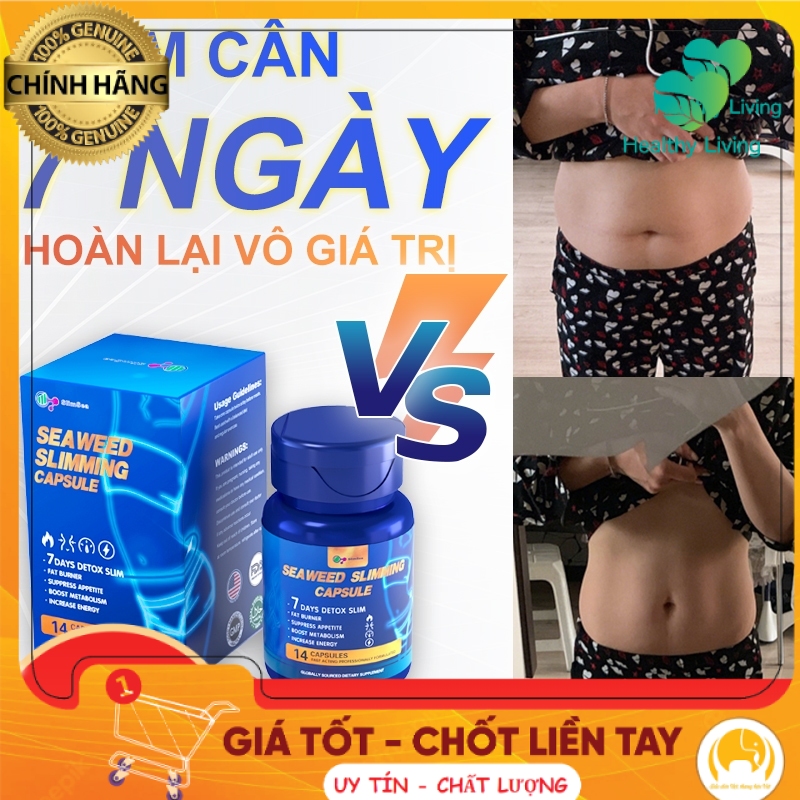 [CHÍNH HÃNG] Seaweed Slimming USA – Viên Uống Rong Biển Hỗ Trợ Thải Độc, Siết Eo & Giảm Cân Cấp Tốc (Hiệu Quả Sau 7 Ngày) GCHT1