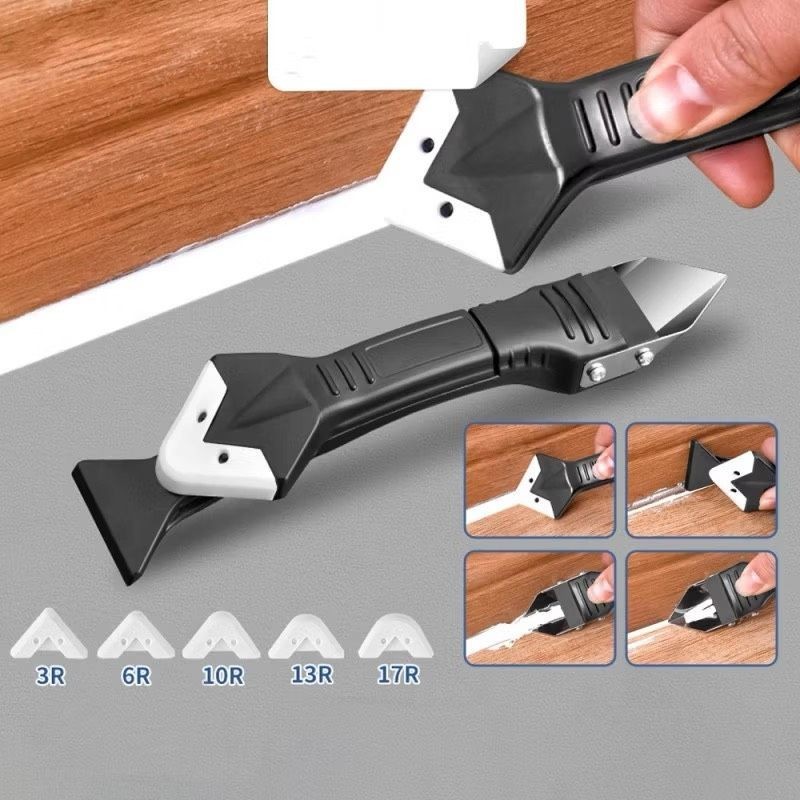 COMBO 2 Bộ dụng cụ cạo tuốt miết keo silicone cao cấp kèm 5 đầu miết tiện lợi