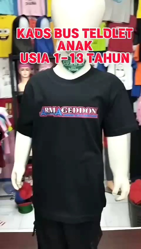 KAOS ANAK JET BUS TELOLET SERIES TUAN MUDA KIDS PANDA BLACK PINK GRATIS STICKER