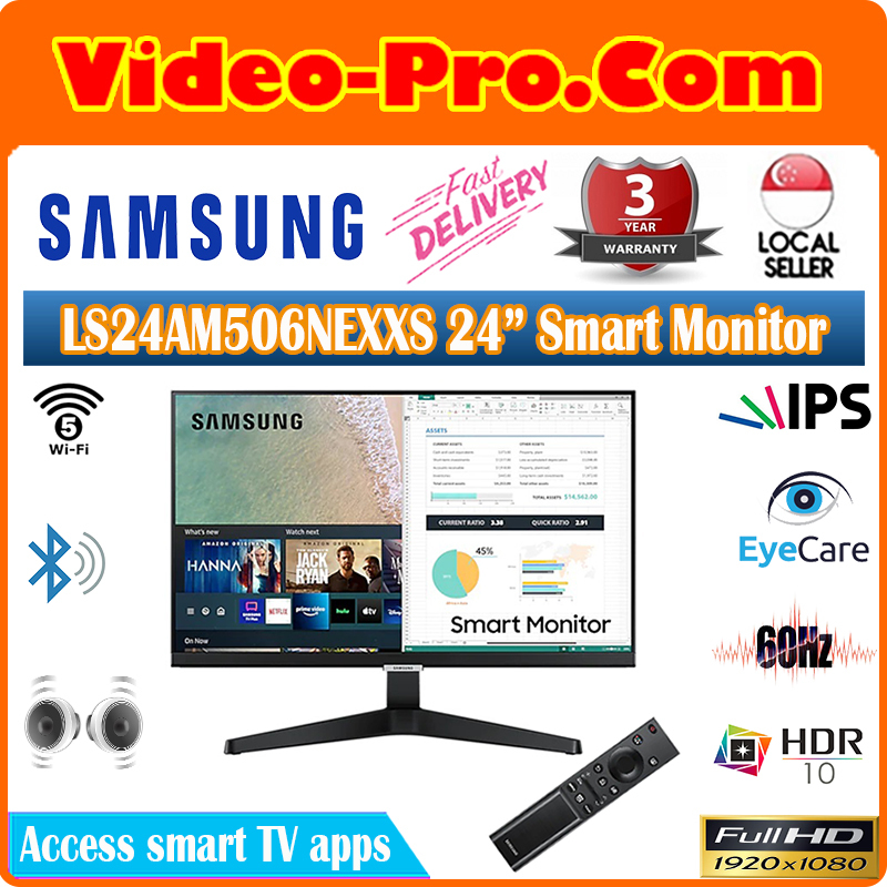 Samsung LS24AM506NEXXS 24Inch Smart Monitor With Smart TV Apps Singapore