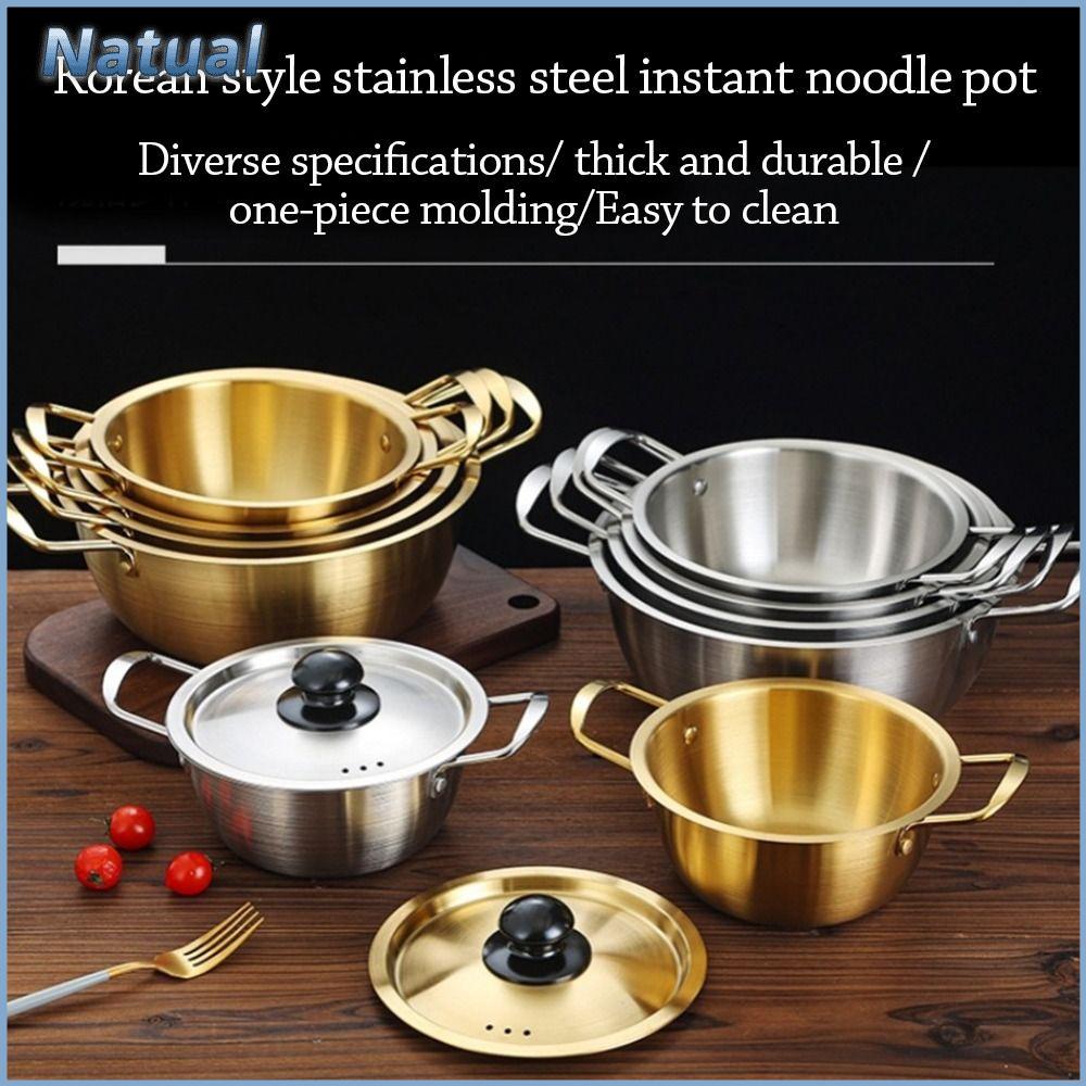 HPAUF4 Thép không gỉ Nồi mì ramen có nắp mini Lẩu  Đa chức năng Nồi súp Dụng cụ nấu ăn cắm trại