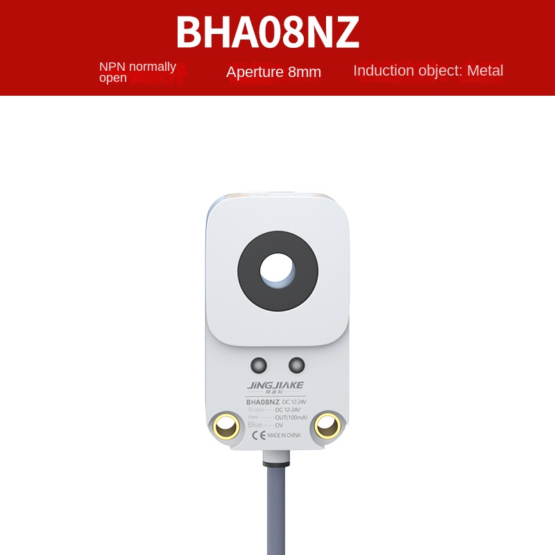 Cảm Biến Tiệm Cận Vòng Bha08nz 8Mm NO Tốc Độ Cao Jingjiake BHA06NZ 6-15mm NPN, Phát Hiện Thép/Dây Hàn, Máy Vít Đếm