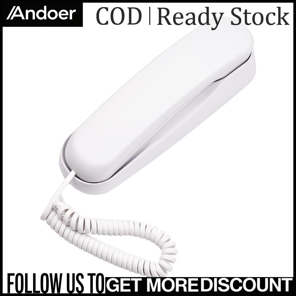 Andoer Jabey Corded Telephone Mini Desktop Corded Landline Phone Fixed Telephone Wall Mountable Supports Mute/Pause/Hold/Reset/Flash/Redial Functions for Home Hotel Office Bank Call Center - Thương hiệu Andoer Giá 138,805 Đồng*Miễn phí vận chuyển