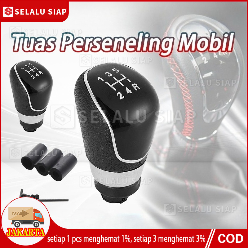 5 Speed black stitching leather manual car gear shift knob stick shifter lever knob shift lever 5 speed material Pu/sarung knob shift Harga 49,500 rupiah*Gratis Ongkir