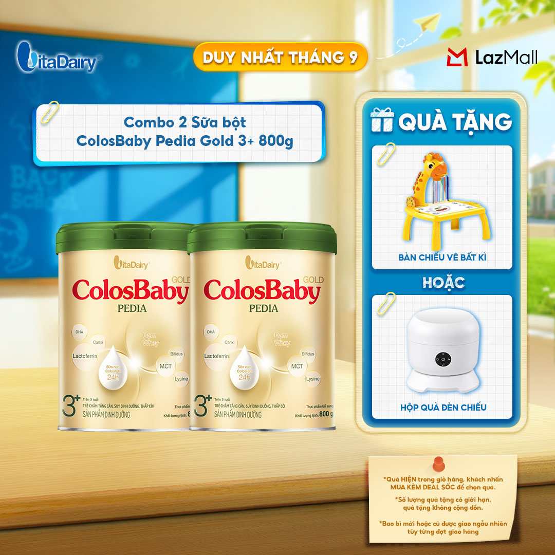 [COMBO 2 LON] Sữa bột ColosBaby Pedia Gold 3+ - Lon 800g