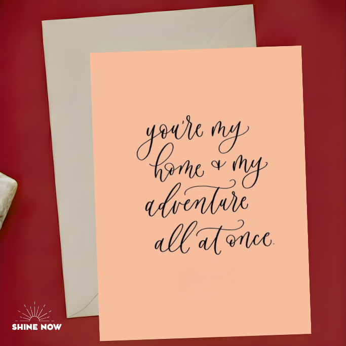 Home & Adventure Romantic Love Greeting Card for Boyfriend Girlfriend Anniversary Card