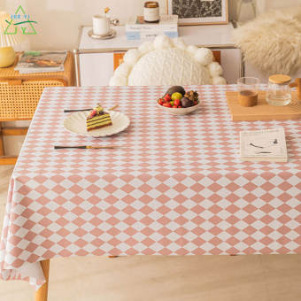 KS Instagram gió Mạng PVC màu Đỏ Khăn trải bàn không thấm nước, chống dầu, và không rửa bàn trà Khăn trải bàn, hình chữ nhật Ánh sáng sang trọng bàn Kim Cương Khăn Trải Bàn bán buôn