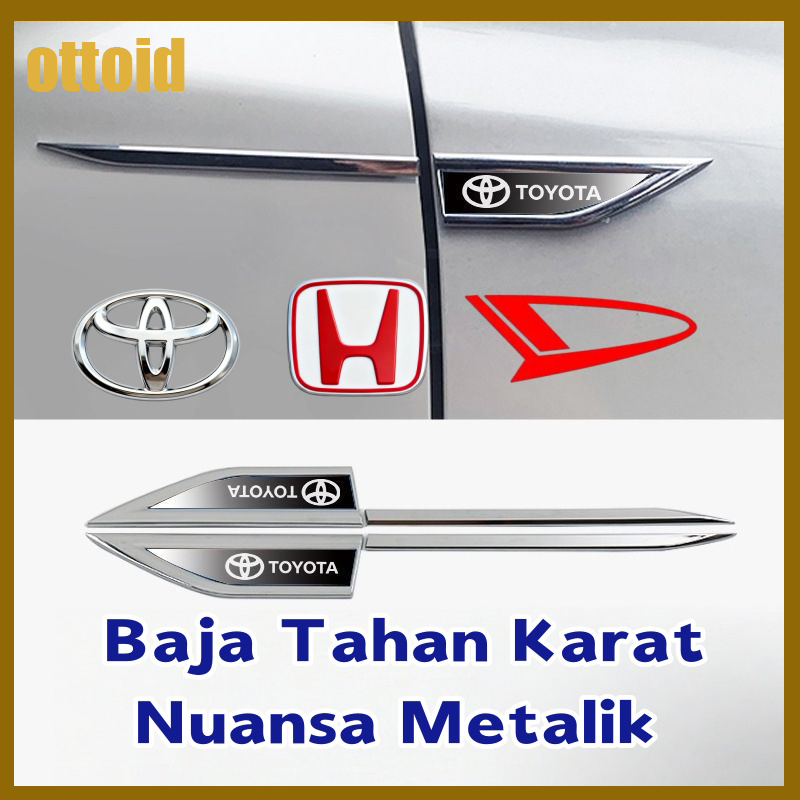 4Pcs Metal 3D Blade Style Stickers Car Body and Door Side Fender Decoration Accessories Toyota Honda Daihatsu Universal Harga 79,999 rupiah*Gratis Ongkir