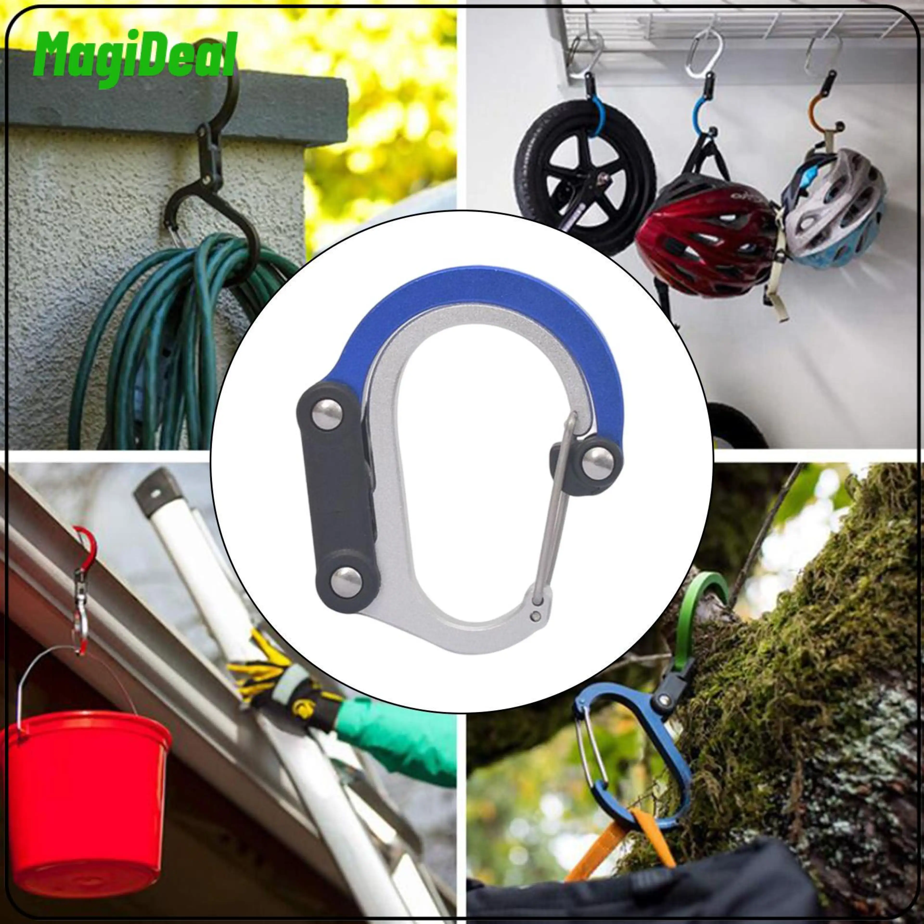 MagiDeal D Shaped Carabiner Clip Keychain for Hiking Camping