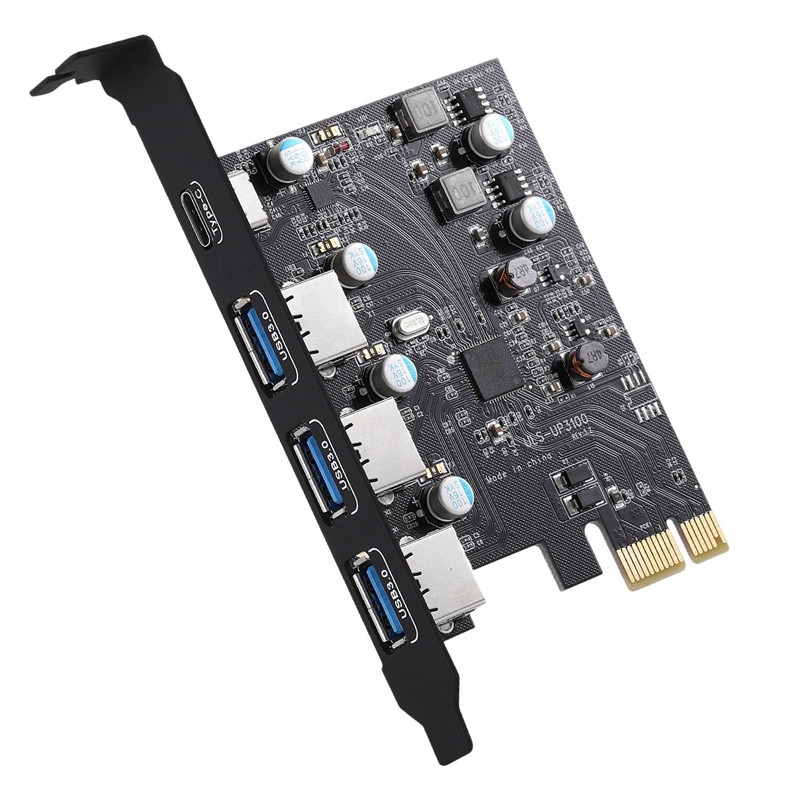 PCI-E to USB3.0+Type C Expansion Card (PCIe Card)3 Ports with Superspeed USB 3.0 PCI Expansion Card for Windows OX