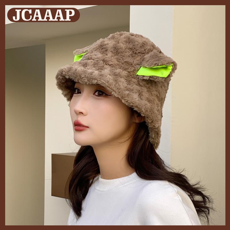 JCAAAP Dễ thương Gấu len dệt kim mũ cho đi xe đạp ấm áp phim hoạt hình earmuffs mùa thu và mùa đông