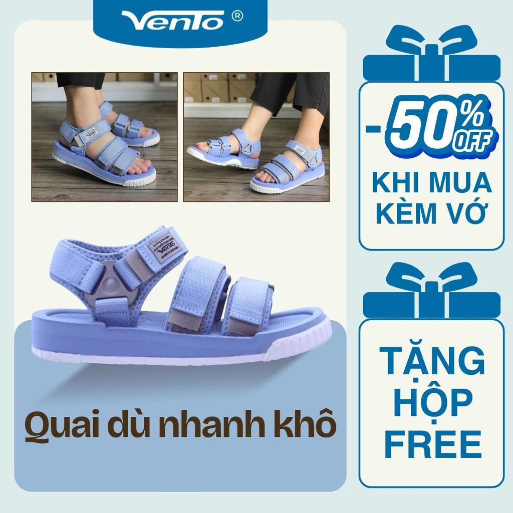 Giày sandal nữ 3 quai ngang Vento NV9801XD màu xanh