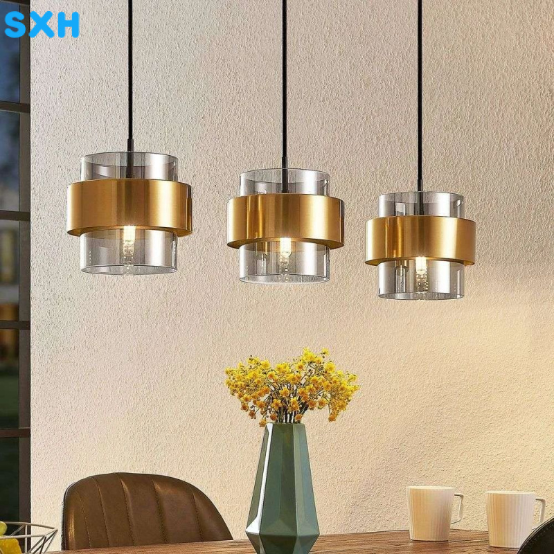 SXH Nordic restaurant small pendant light, simple modern, unique and creative, suitable for bedroom, bedside, or café, single-head glass fixture