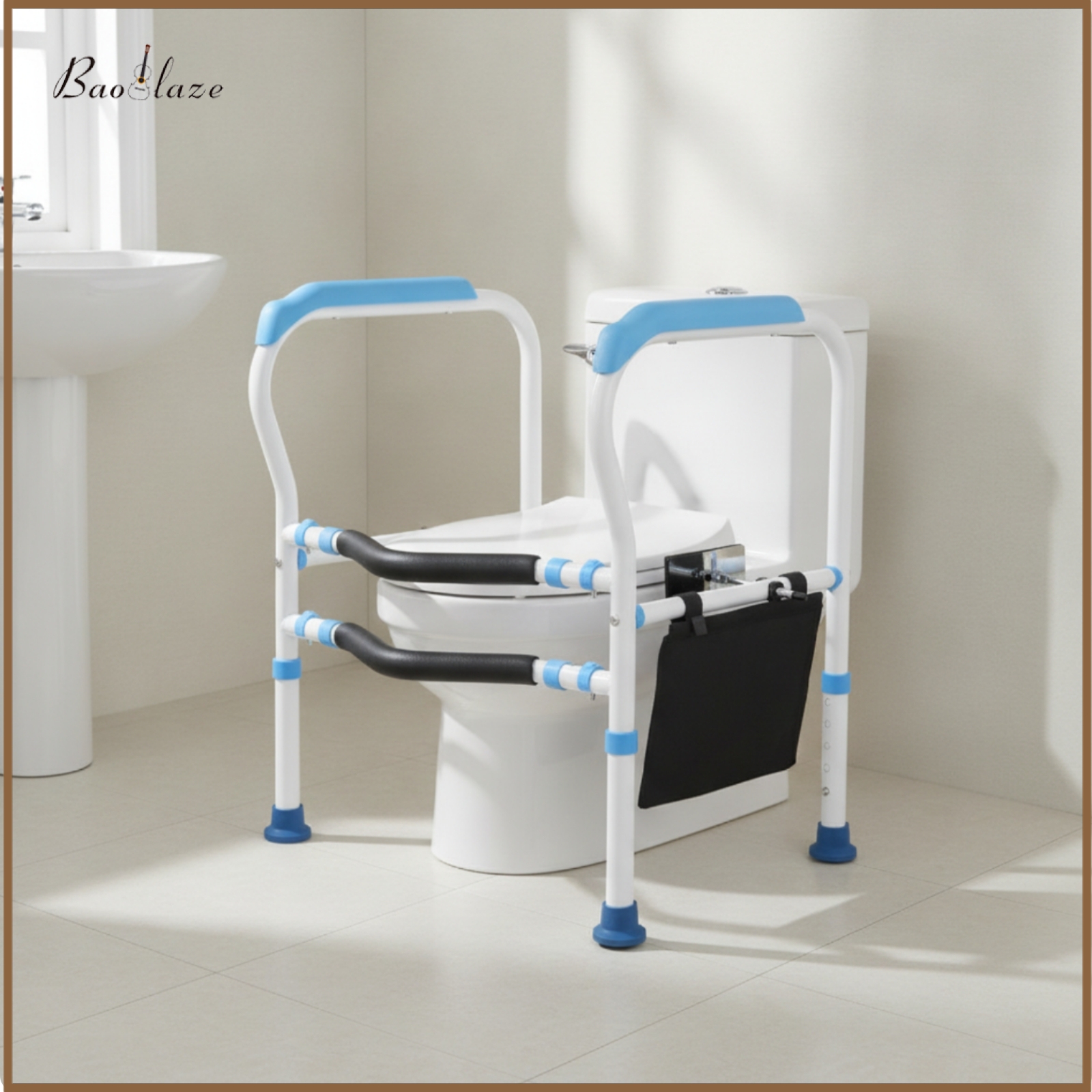 Baoblaze No-Drill Toilet Safety with Suction Cups Adjustable Toilet Safety Frame Freestanding Anti-Slip for Elderly ราคา 2,961 บาท*ส่งฟรี
