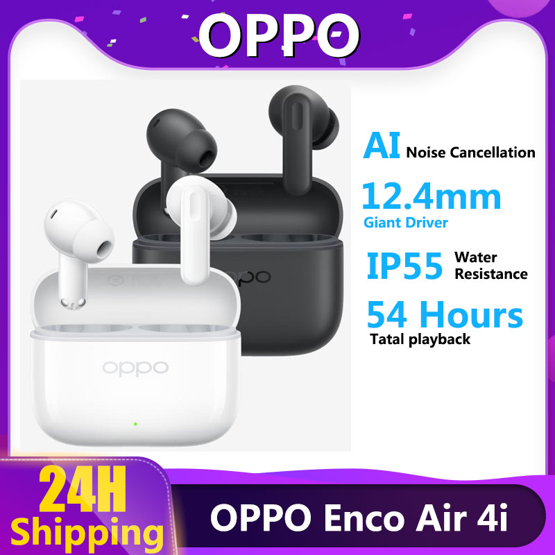 OPPO Enco Air 4i Wireless Earbuds Bluetooth Earphone 54H Playtime 12.4mm Driver Bluetooth 5.4 IP55 Waterproof Fast Charge