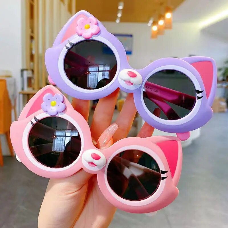 New Cat Eye Children s Silicone Polarized Sunglasses 2023 Aesthetic Boys